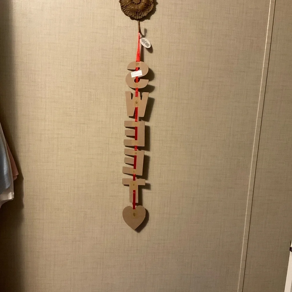 Charming 'Sweet' Wall Hanging in Pink and Red